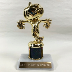 Pumpkin Scarecrow Trophy with Column