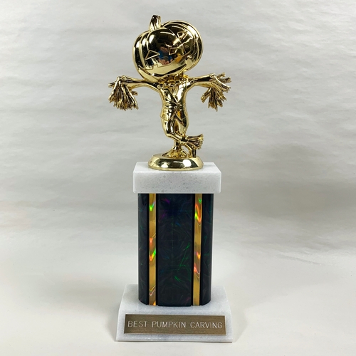 Pumpkin Scarecrow Trophy with Wide Column