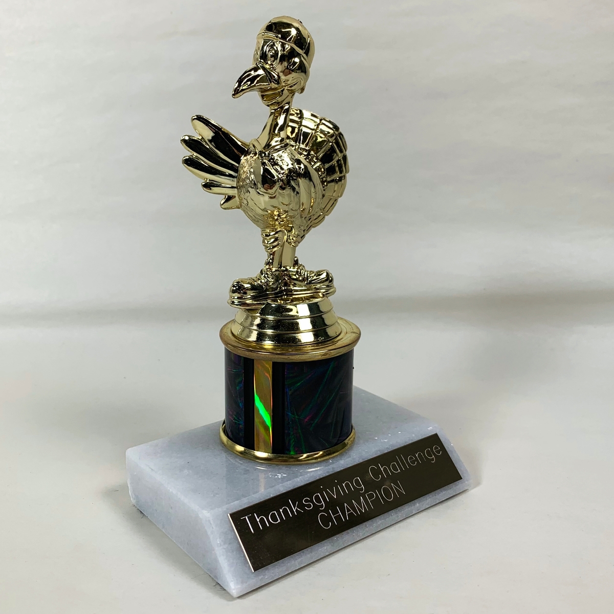 Golden Turkey Trophy with Column by Athletic Awards