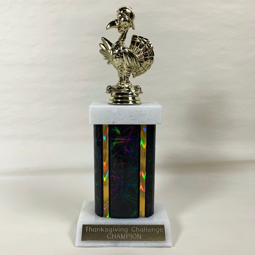 Golden Turkey Trophy with Wide Column by Athletic Awards