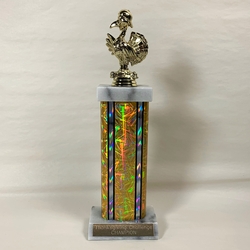 Golden Turkey Tall Trophy with Wide Column