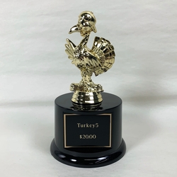Golden Turkey Trophy on Round Base