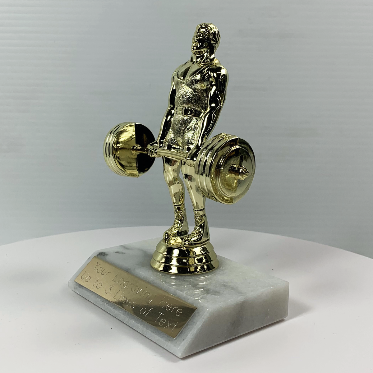 Free engraving. 12"  Gold Power Lifter Trophy Award 
