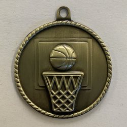 Gold Hi Relief Clearance Basketball Medal