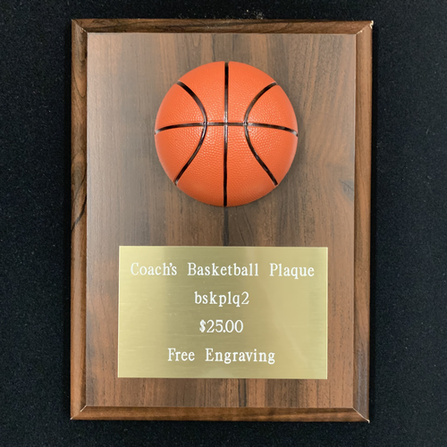 Basketball Coach's Plaque Athletic Awards