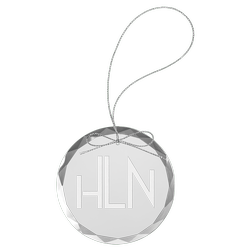 Clear Round Glass Ornament with Silver String
