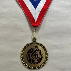 Music Note Sublimated Medal